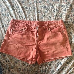 American Eagle Outfitters Orange Jean Shorts Casual Denim Style